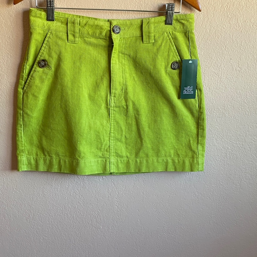 Wild Fable Bright Green Corduroy Skirt